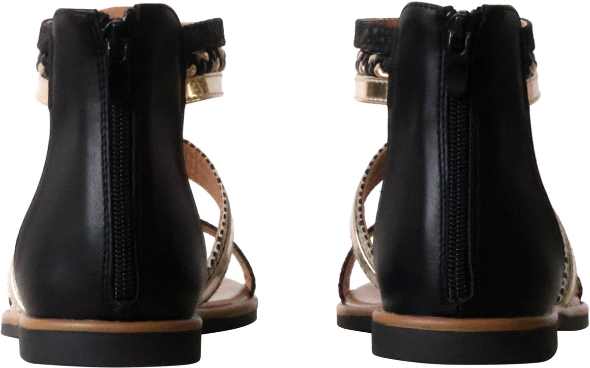 Platte sandalen met ritssluiting