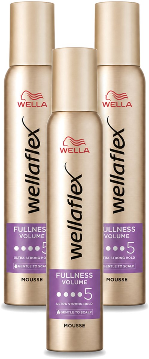3 x Wella – Flex Fullness Volume Ultra Strong – Haarmousse – 200 ml - Voordeelverpakking - 3 stuks
