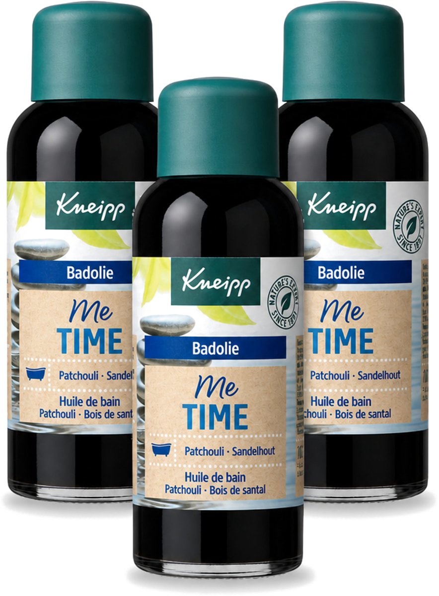 3 x Kneipp - Badolie - Me-Time - Patchouli & Sandelhout - 100 ml - Voordeelverpakking - 3 stuks