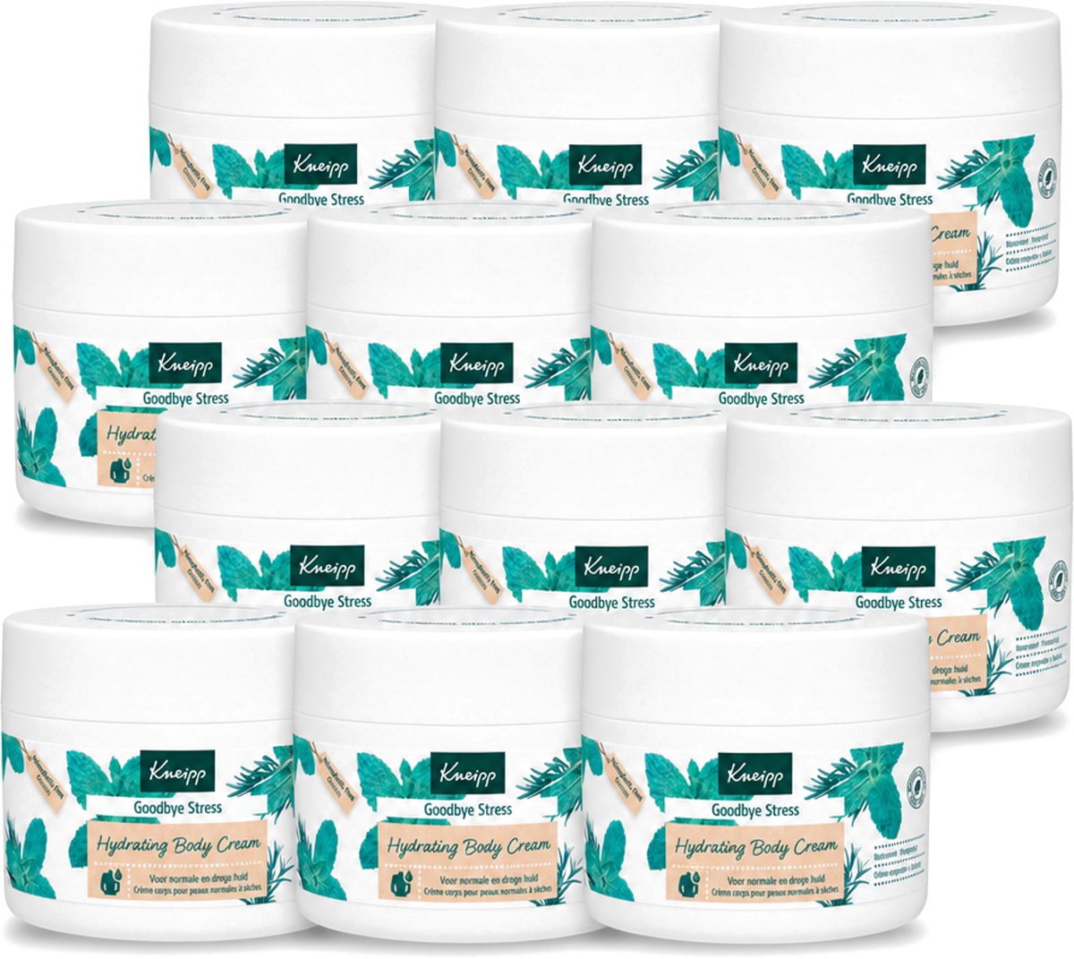 12 x Kneipp - Body crème - Goodbye Stress - Watermunt & Rozemarijn - 200 ml - Voordeelverpakking - 12 stuks