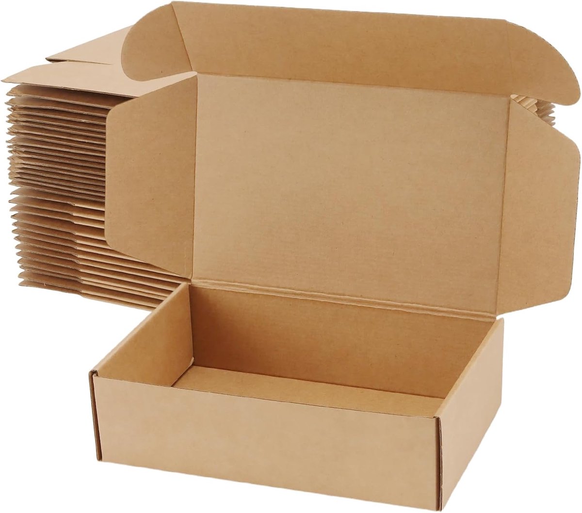 Verzenddozen, 25 x 16 x 7 cm, maxi-brievendozen, bruin golfkarton, vouwdozen, drielaags, super hard, 250 g/m² verpakkingsdozen voor pakjes, verhuizing en opslag