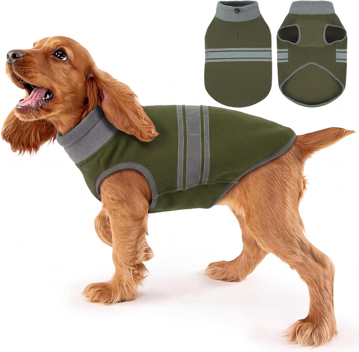 Fleece, warme fleece hondentrui met reflecterende strepen