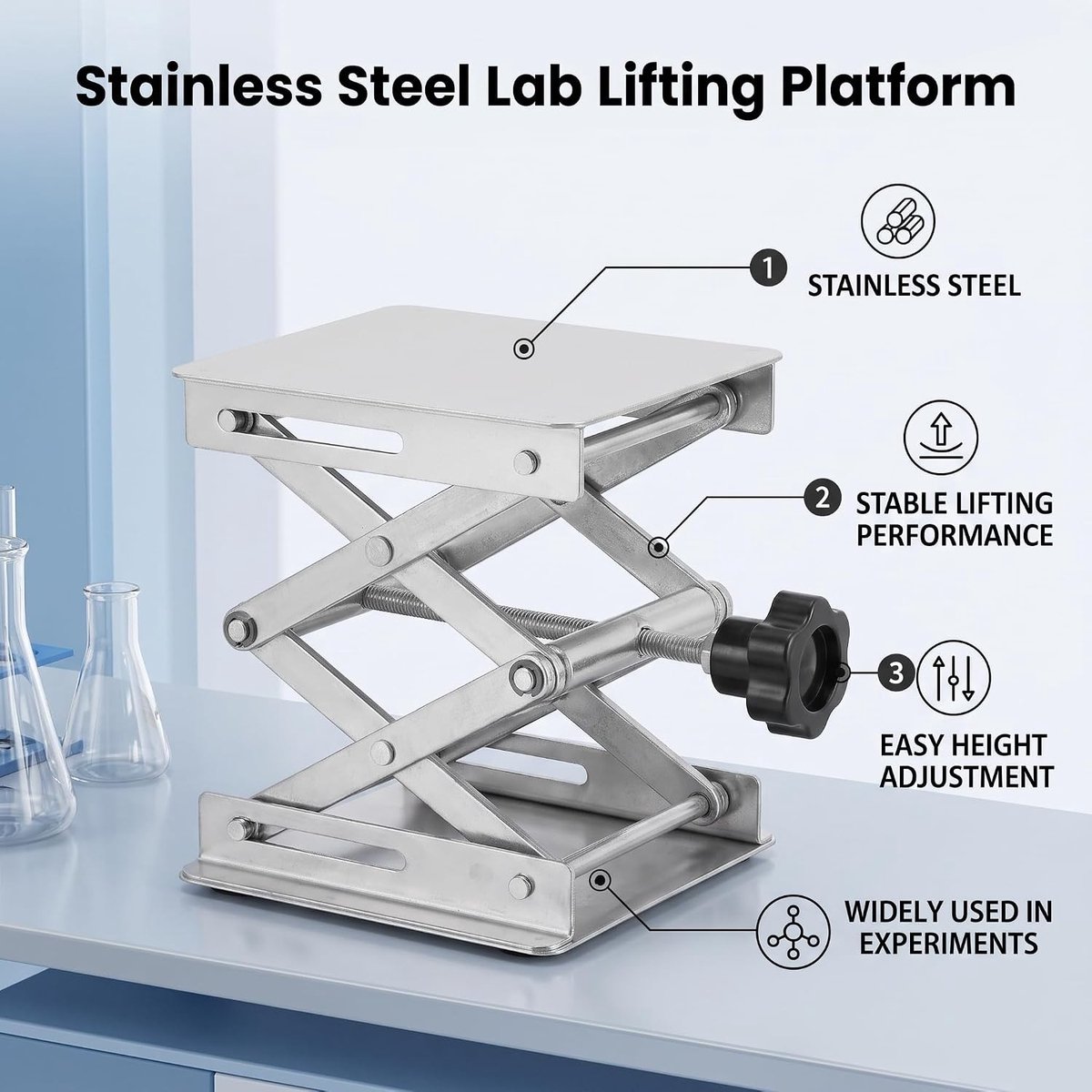 Lifting Platform van RVS, Scissor Rack voor Experimentele Fysica, Anticorrosie en Stabiliteit