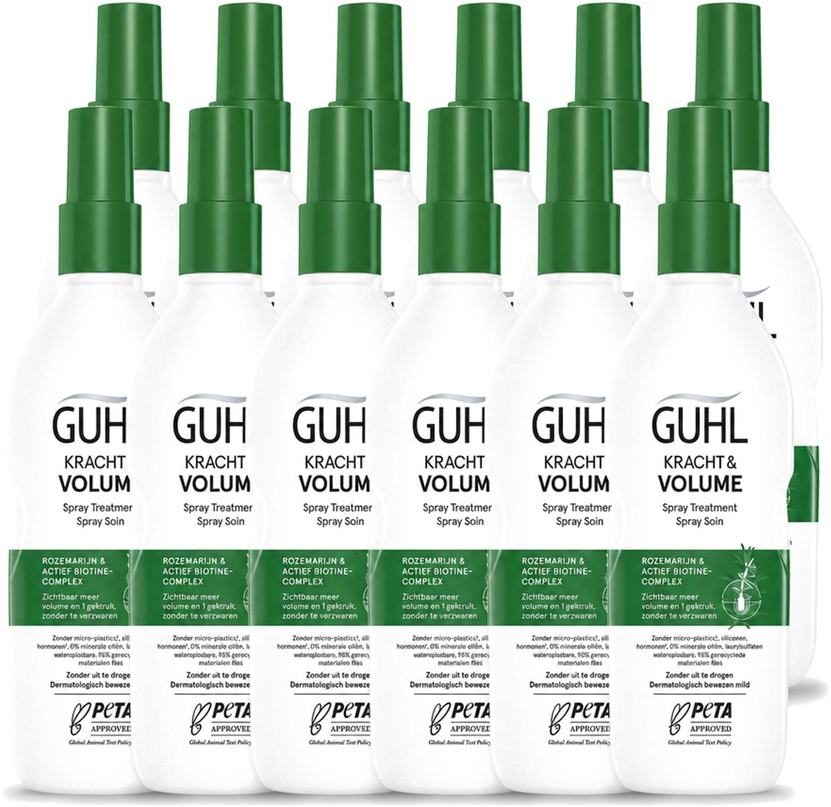 12 x Guhl – Spray Treatment – Kracht & Volume – 150 ml - Voordeelverpakking - 12 stuks