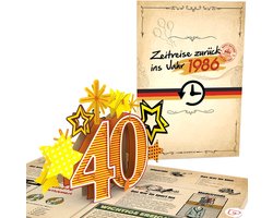 Papercrush Pop-upkaart "Terug in het jaar 1986", 3D-verjaardagskaart voor de 40e