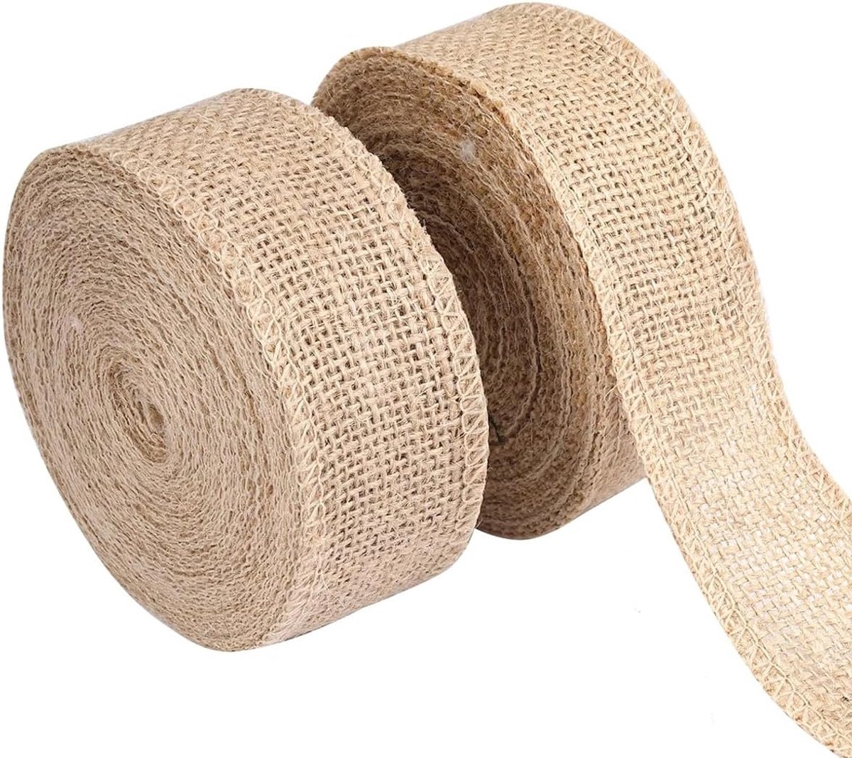 lint, 10 m, vintage cadeaulint, zaklinnen, 4 cm, acraft jute band, voor handwerk, bruiloftsdecoratie, Kerstmis, herfstkrans (10 m/rol)