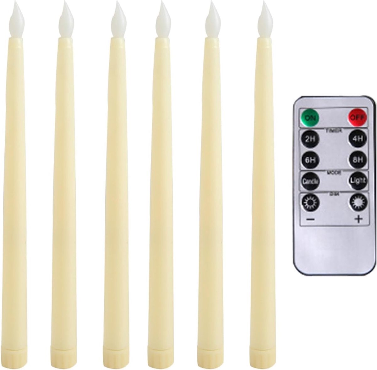 Kaarsen, led met afstandsbediening, 30 cm, batterij-aangedreven stompkaarsen, ideaal voor thuis, bruiloften en feesten (6)