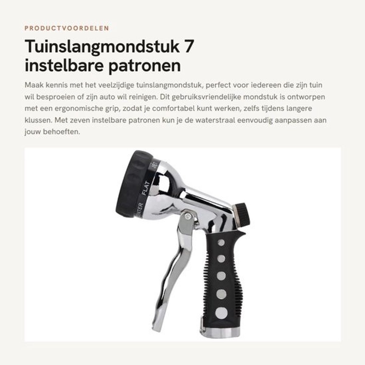 Dailygoody - Tuinslangmondstuk - 7 instelbare patronen - Ergonomisch