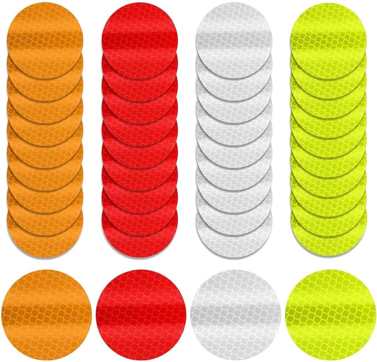 Reflecterende Stickers - 40 Zelfklevende Reflector Stickers voor Fiets, Motor, Kleding en Helm in 4 Kleuren met Hoge Zichtbaarheid