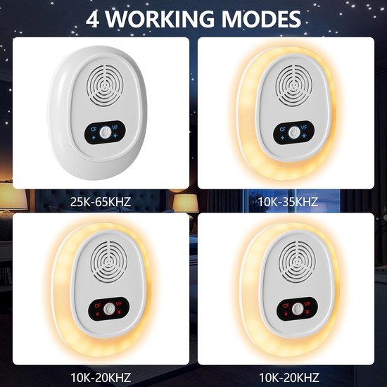 6 stuks ultrasone ongediertebestrijder, stopcontact, insectenwerend middel, plug-in, ultrasone ongedierteverjager voor muggen, kakkerlak, muizen, spinnen, vliegen — afbeelding 3