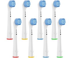 Vervangende borstels, compatibel met Braun Oral B, elektrische tandenborstel, Sensitive Precision Floss Deep Dual Clean Cross Action, 8 stuks, wit