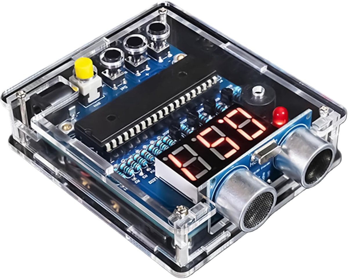 Ultrasoon afstandsmeter HC-SR04 - Afstandssensor - DIY elektronische kit met LED-indicatoren - USB-naar-DC-kabel - Voor schoolonderwijs, thuis, doe-het-zelf soldeerwerkoefeningen
