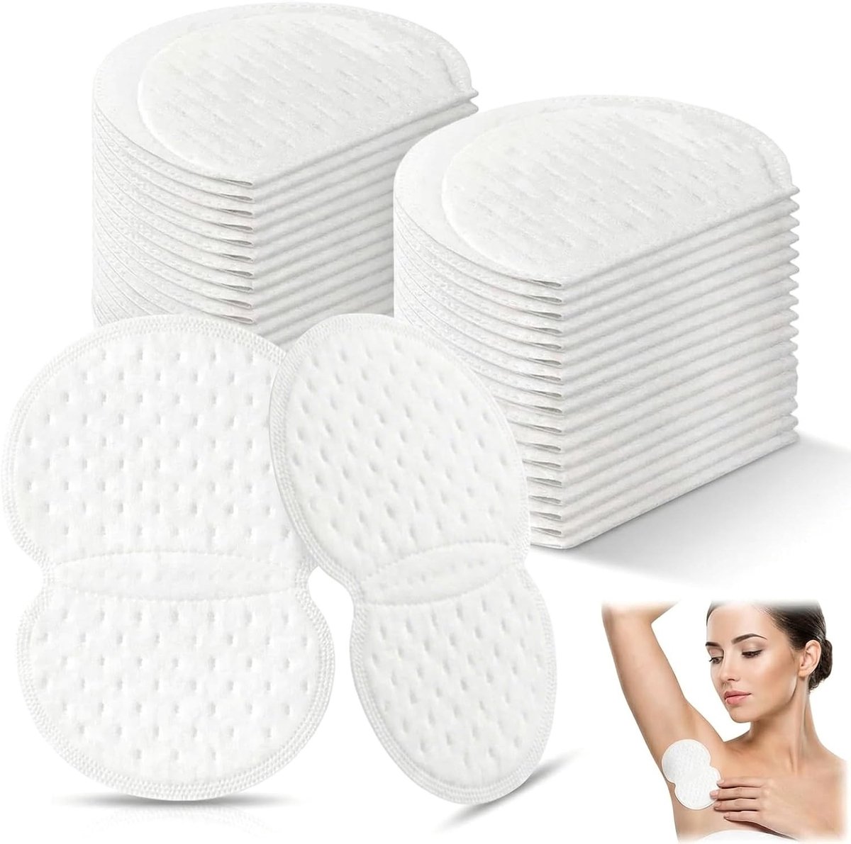 80 Stuks Onderarm Pads voor Mannen en Vrouwen, Zelfklevend, Onzichtbaar, Comfortabel tegen Zweetvlekken en Overmatig Zweten