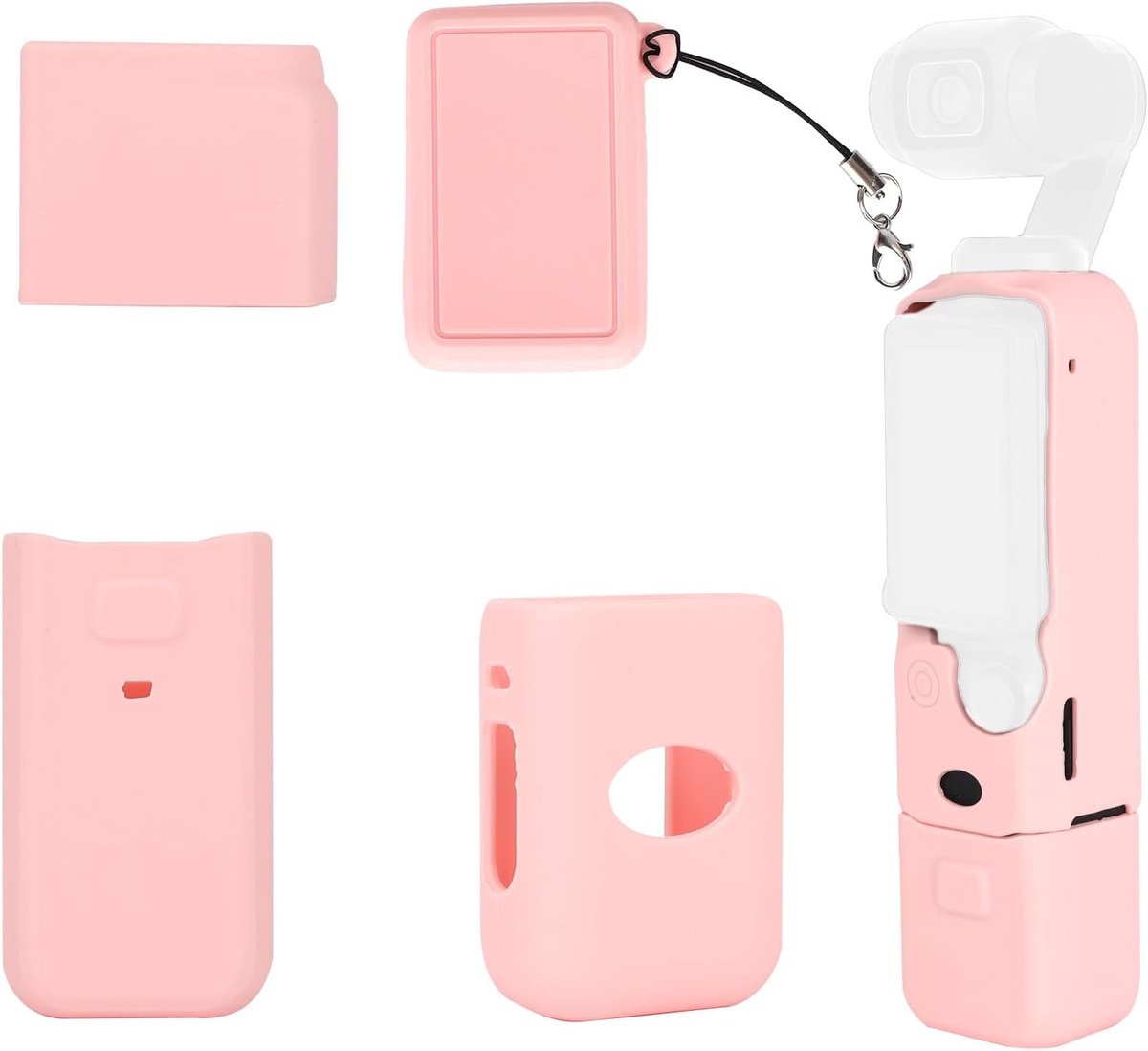 Beschermhoes voor DJI Osmo Pocket 3 & Xtra Muse Camera, Krasbestendig Zacht Volledige Body Cover met Polsbandje voor Reizen en Vloggen (Roze)