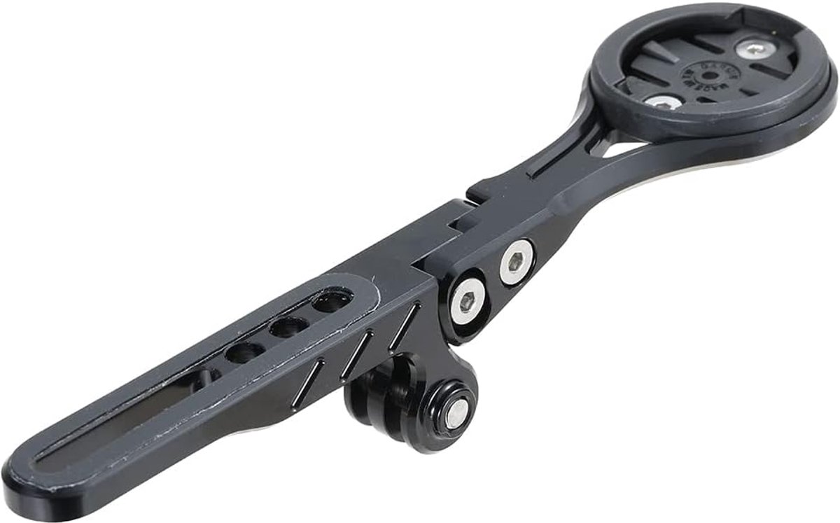 Verstelbare out-front bike mount voor GM Edge Wahoo Elemnt Bryton Rider Stages Dash Compatibel met Aero Geïntegreerd stuur, Go pro combo Mount met camera en koplamp