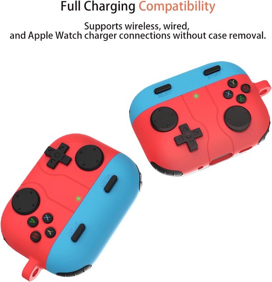 Spelcomputer Hoesje Compatible with Apple AirPods Pro 3 (2025) van Verdikte Siliconen - Rood — afbeelding 4