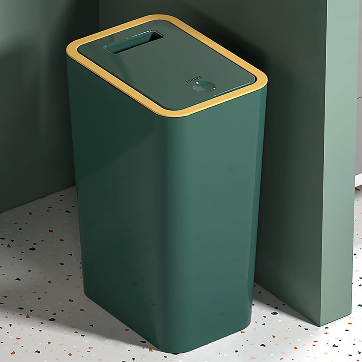 9 liter, vuilnisemmer voor in de keuken, smalle vuilnisemmer met deksel, geurdicht, pop-up deksel, PP-materiaal voor badkamer, keuken, kantoor, woonkamer, slaapkamer, toilet