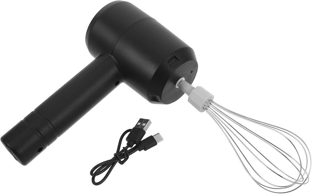 Elektrische haarverfmixer voor de salon - 20 W batterij-handmixer voor haarverven - automatische roergarde voor kleurcrème - kappersaccessoires, zwart