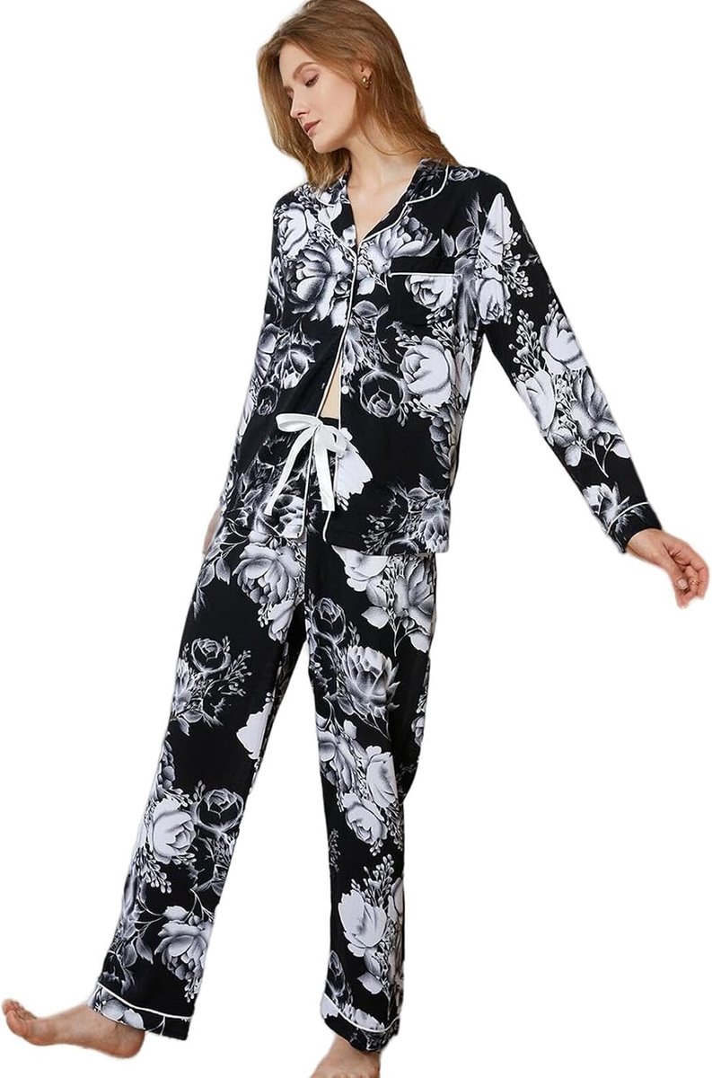 Pajama Set Autumn And Winter Long Sleeve Pajamas, Women'S Printed Fashion Loungewear Suit-A-L