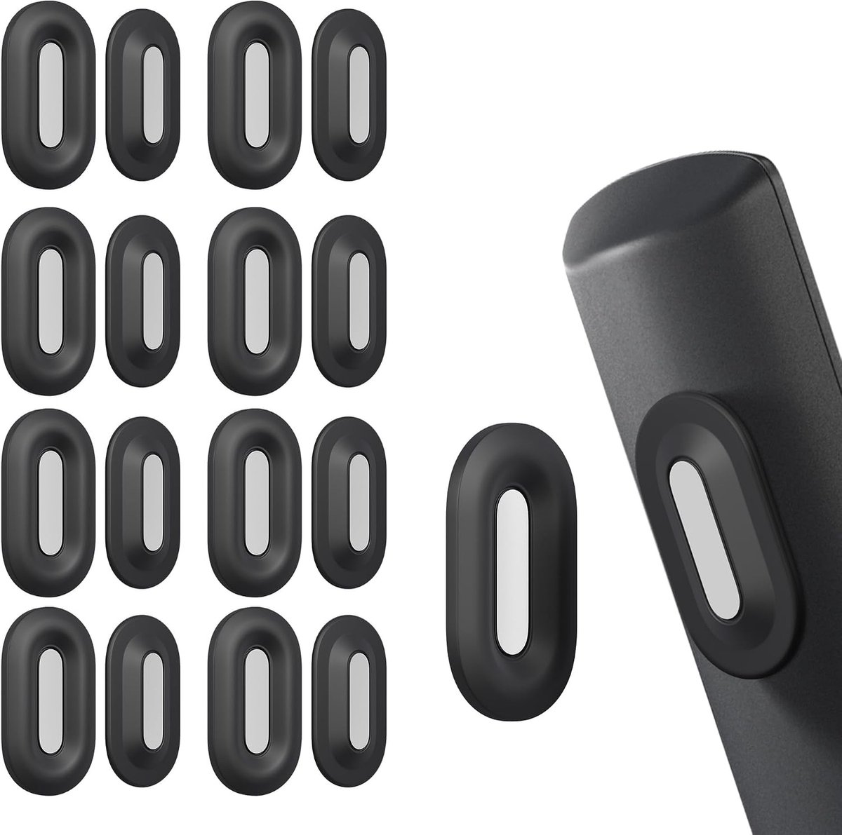 Magnetische afstandsbedieninghouder, dubbele magneten, zelfklevend, universele wandhouder, afstandsbediening, opslag, tv-accessoires, tv-magneethouder, 8 stuks, zwart