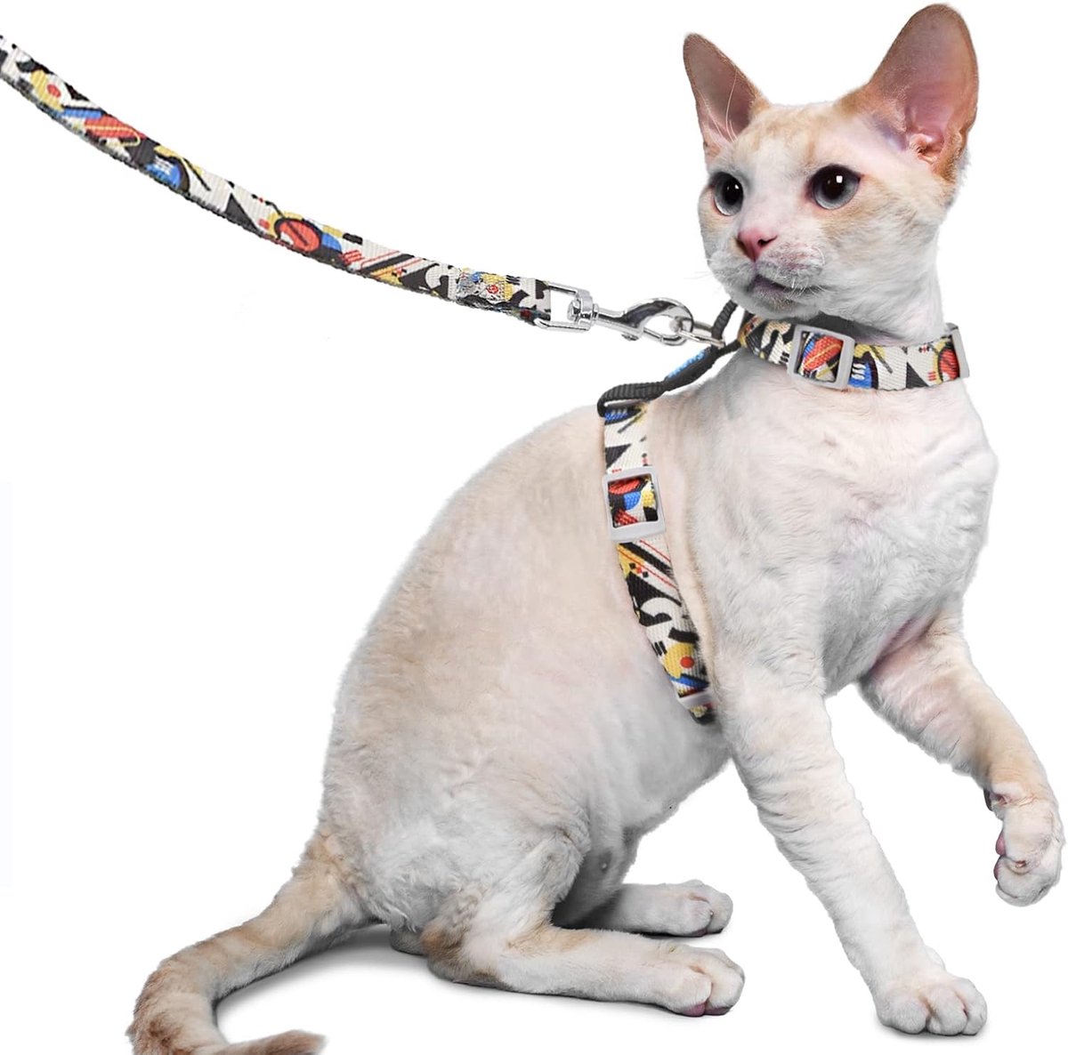 Kattenharnas en riem, ontsnappingsbestendig kattenvest voor kleine grote katten, verstelbare kattenhalsbanden, harnas en lijnen om te wandelen, licht kittenharnas