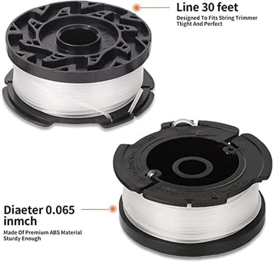 Spoelen voor Black and Decker grastrimmer, set met 6 spoelen, 1 afdekking en 1 veer — afbeelding 2