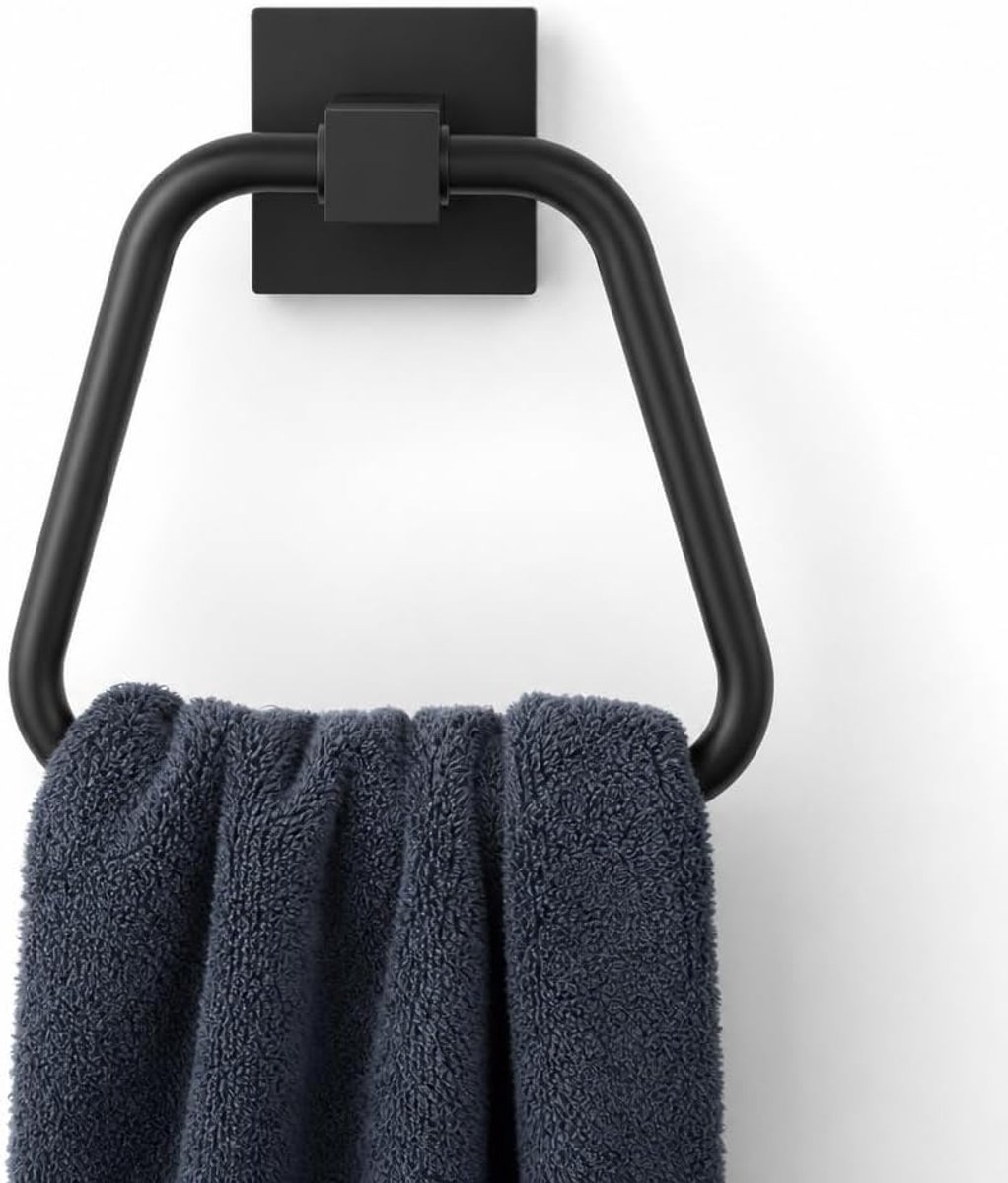 Handdoekring – moderne, vierkante stijl voor badkamer en douche, handdoekhouder