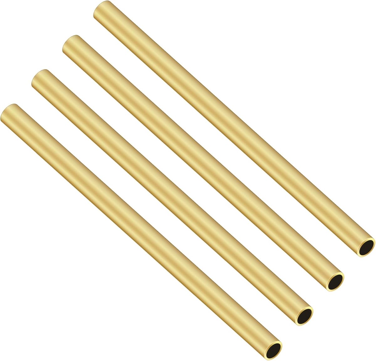 Buis, 5 mm OD x 0,5 mm wanddikte 200 mm lengte naadloze rechte metalen buizen voor doe-het-zelf ambachten (4 stuks)