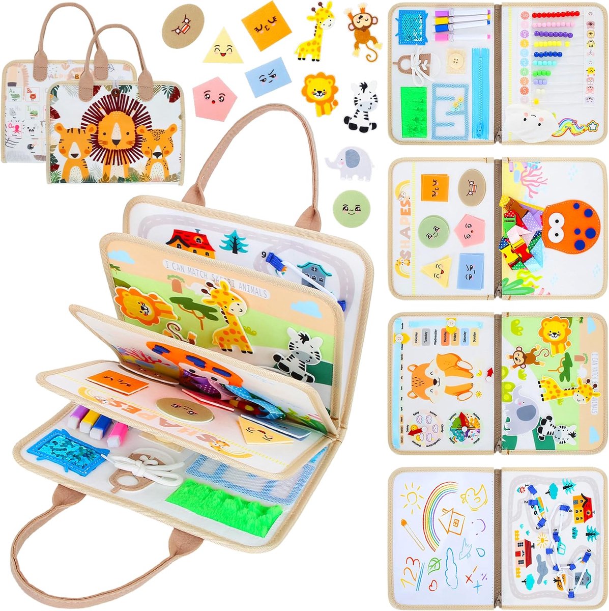 Speelgoed, Busy Book jaar Bosthema, 9-in-1 Busy Board