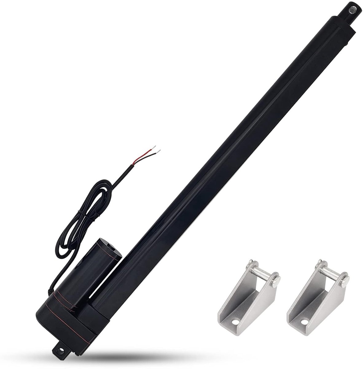 Lineaire motor, 400 mm, 3000 N, IP65 waterdicht, lineaire aandrijving, 12 V, lineaire actuator, 5 mm/s, met montagebeugels, voor deur, kast, raamopener, deuropener, thuisautomatisering