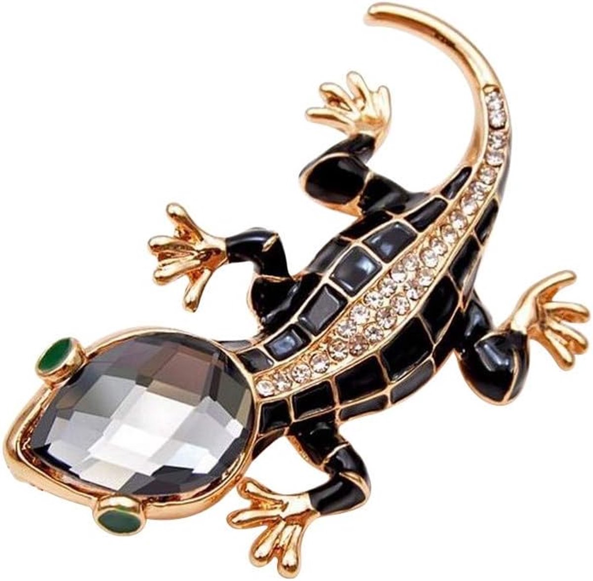Stijl pin pin pin in goud en zwart staal.