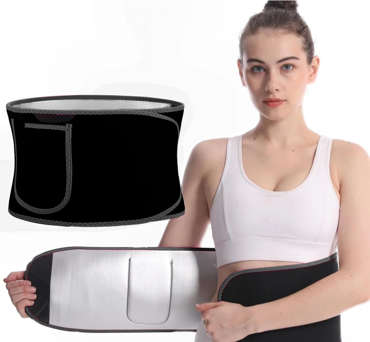 Verstelbare Slimming Belt voor Mannen en Vrouwen - Effectieve Buikband voor Vetverbranding en Tailletraining, Zwart, One Size