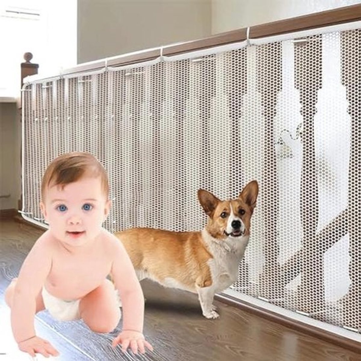 Veiligheidsnet voor trappen en balustrades - Bescherming voor kinderen en huisdieren (3 m x 79 cm)