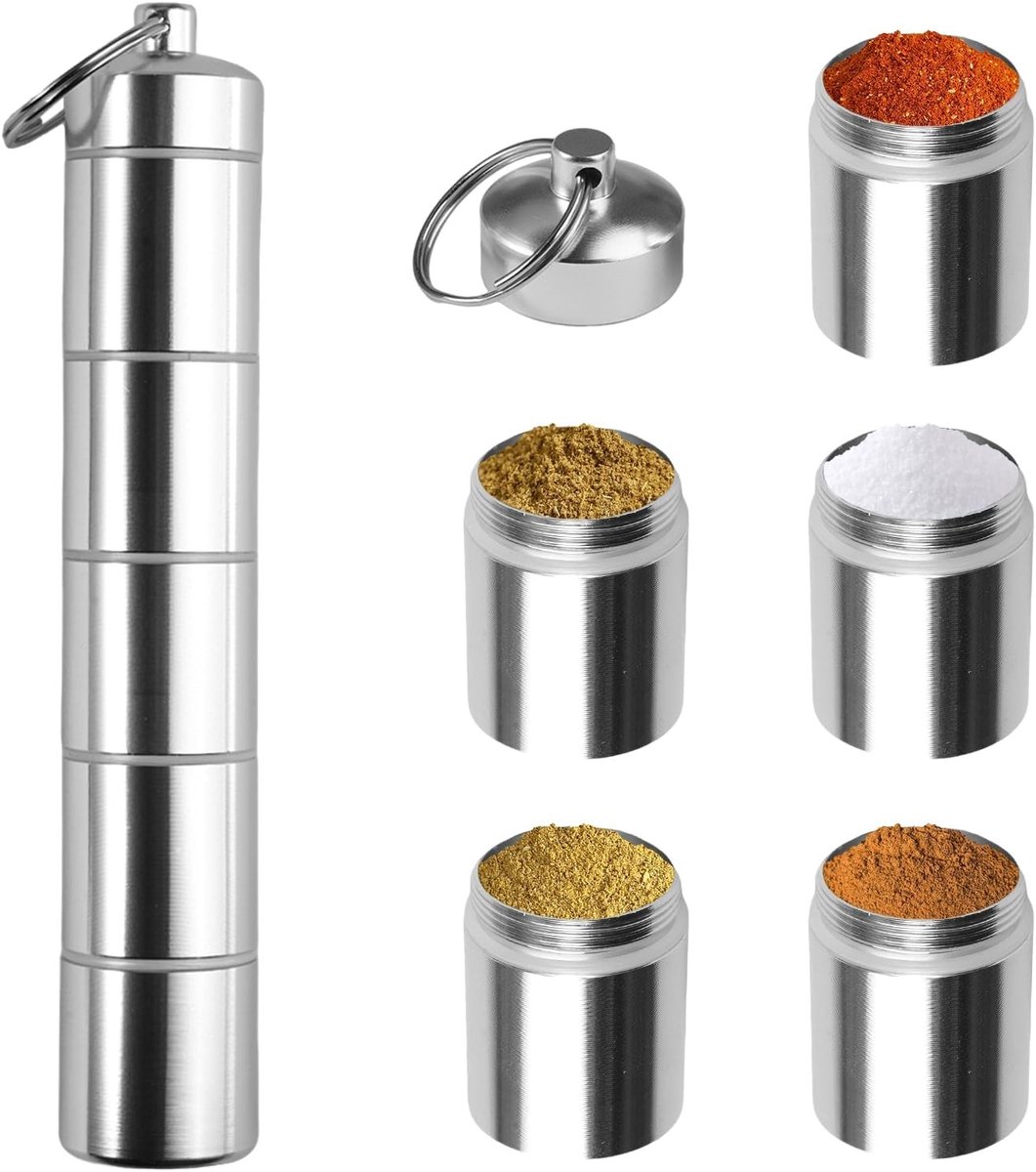 Multifunctionele Camping Kruidenshaker - Draagbare Kruidenset voor Buiten, BBQ en Picknick