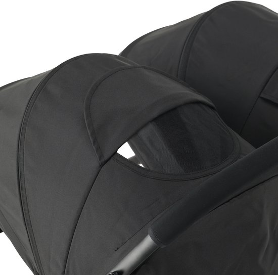 Deryan Luxe Rolo X2 Dubbele Buggy - Duo Buggy - Zwart van Deryan — afbeelding 4