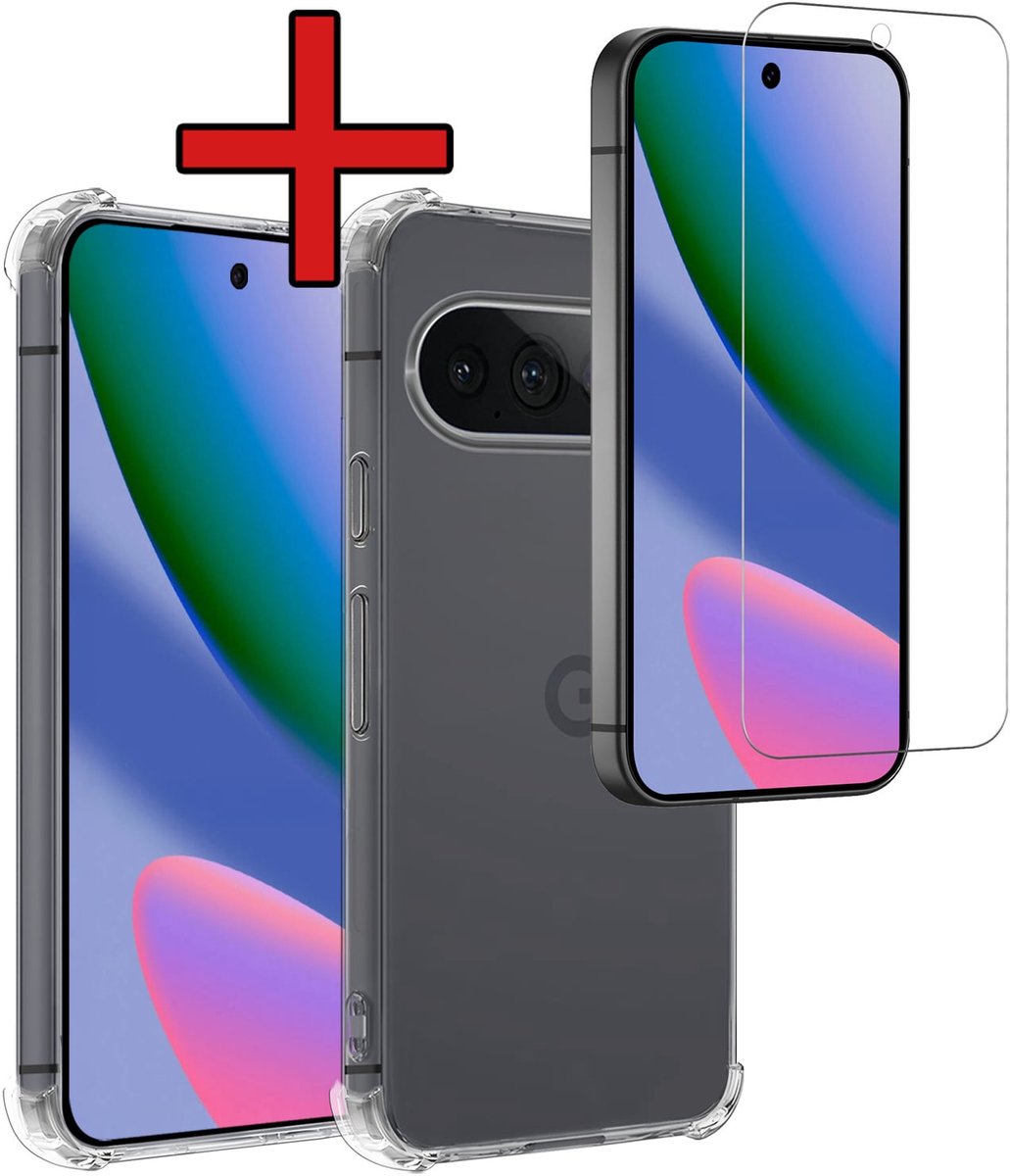 Hoesje - Met Screenprotector - Geschikt voor Google Pixel 11 Pro XL - Sterk & Shockproof - Back Cover - Siliconen Case - Telefoon Hoes - Shock Proof - Telefoonhoes - Transparant