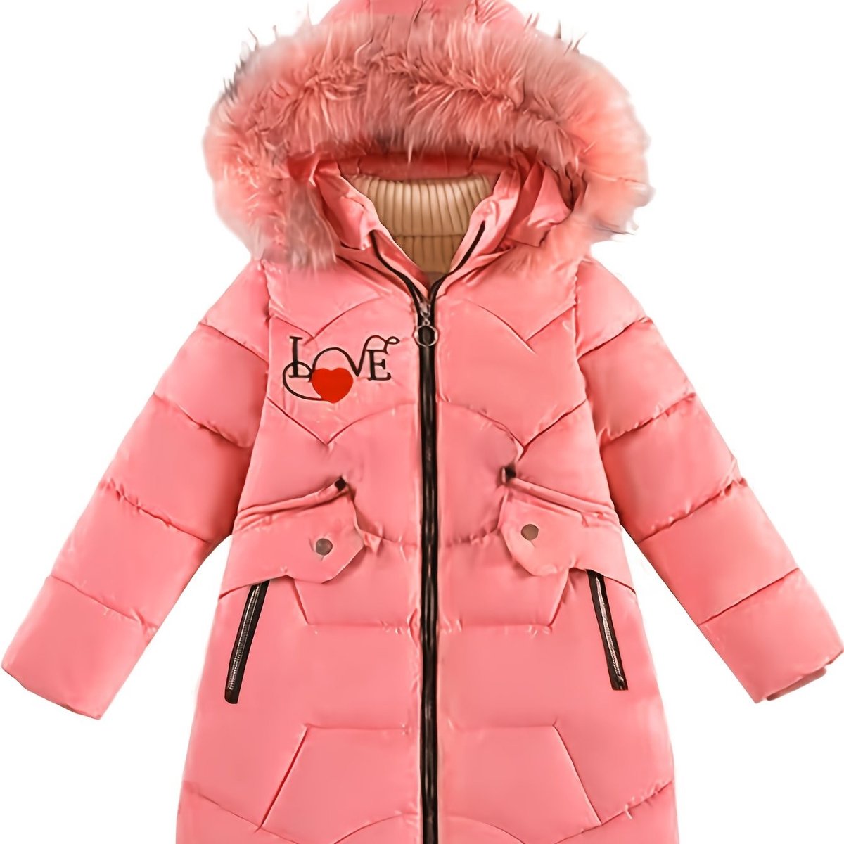 Currero Winterjas Parka Meisjes Lange Jas Meisje Wintermantel Overjas Gewatteerd Waterdicht Winter Stijlvol Mantel Kinderen 7-8 Jaar Stoffige Roos