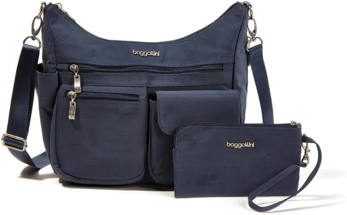 Hobo tas dames - Marineblauw - Multifunctionele Handtas met Afneembare Verstelbare Riem - Duurzame PET Voering