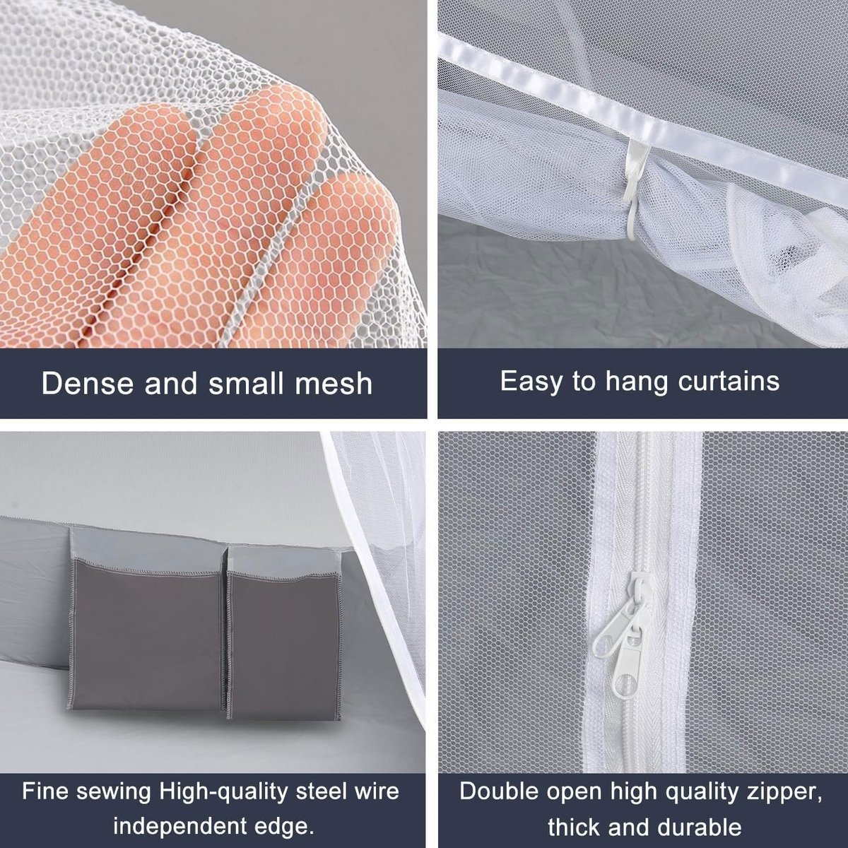 Pop-up Muggennet 150 cm x 200 cm - Vouwbaar Muggennet voor Bed, Draagbare Insectenbescherming, Ideaal voor Reizen en Buitenactiviteiten