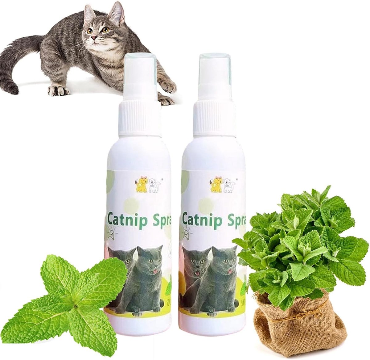 Natuurlijke Kattenkruid Spray voor Ontspanning, Anti-Stress en Verwennerij voor Katten, 100 ml