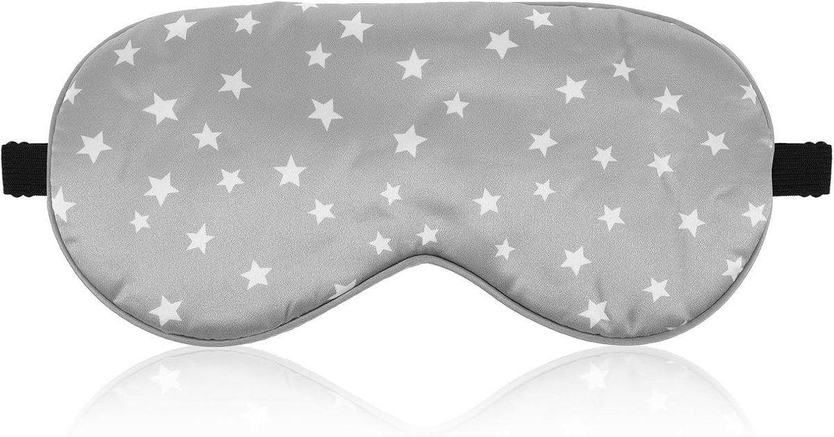 Zijde Slaapmasker met Verstelbare Band - Comfortabel en Zacht Oogmasker voor Betere Slaap, Lichtblokker en Blinddoek (Grijs)