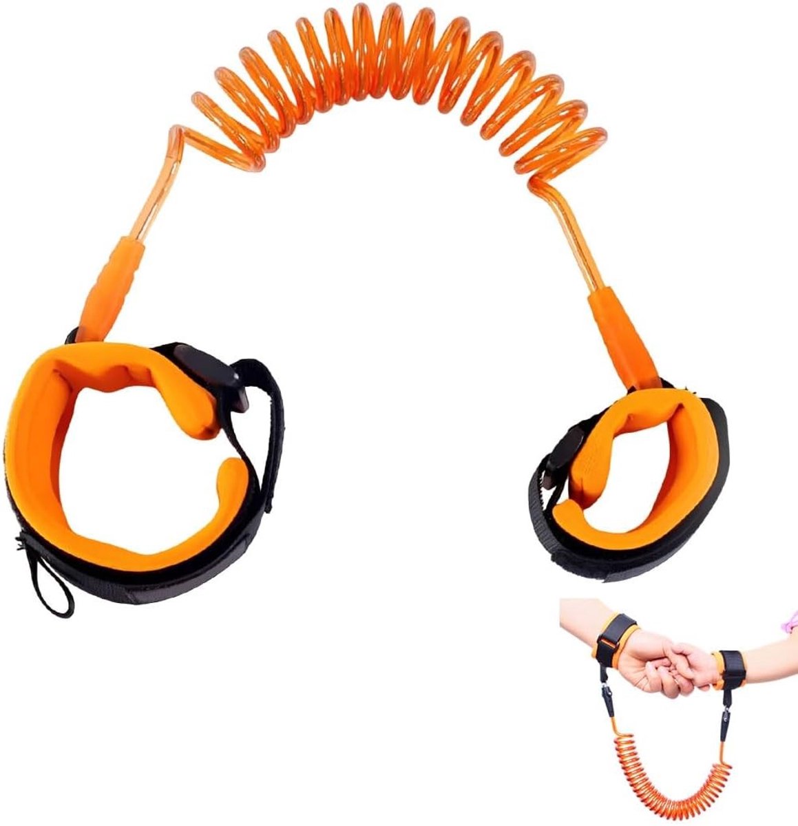 Anti-verlies armband voor kinderen, elastische band van 2 m, ideaal voor wandelen, reizen en buitenspeelactiviteiten, veilig en comfortabel