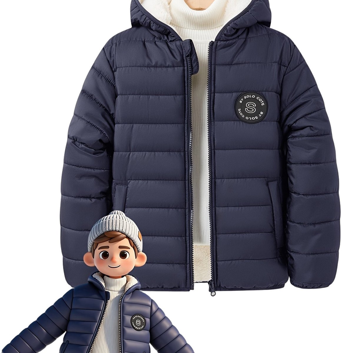 Currero Winterjas Parka Jongens Lange Jas Wintermantel Overjas Gewatteerd Waterdicht Winter Stijlvol Mantel Kinderen 11 Jaar Blauw