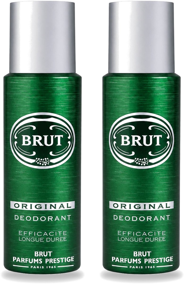 2 x Brut - Deodorant - Spray - Original - Langdurige frisheid - 200ml - Voordeelverpakking - 2 stuks