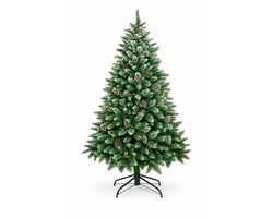 Yorbay Kunstkerstboom 120 cm - Sneeuw en Dennenappels - Inclusief Metalen Standaard