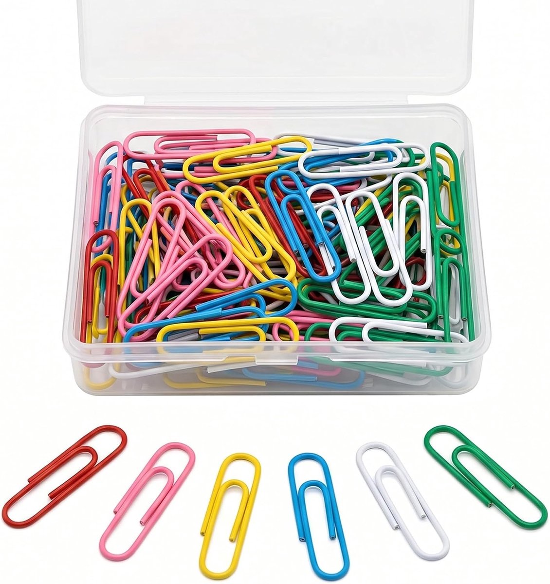 Kleurrijke Paperclips 250 Stuks, 28mm Gecoate Kantoorclips voor Documenten, Perfect voor Organisatie en Sorteren van Papieren