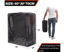 Fietsendrager tas 60x30x70 cm - Oxford-stof - met klep en ritssluitingen - beschermt uw Thule EasyFold 931/933 - ShopVlot