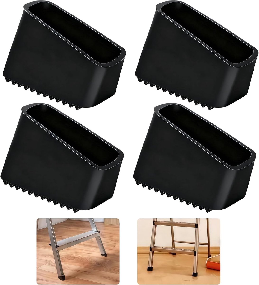 Rubber voetdoppen voor ladders, 50x20mm - Antislip, duurzaam en geschikt voor diverse ladders