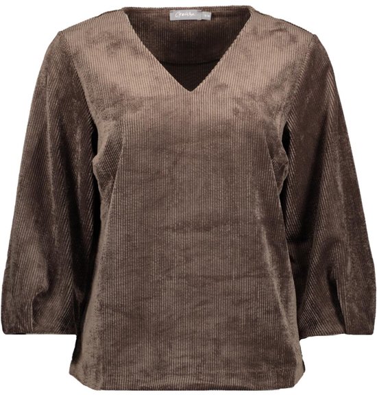 Geisha T-shirt T Shirt Van Ribstof 63720 20pl 000775 Brown Dames Maat - XL