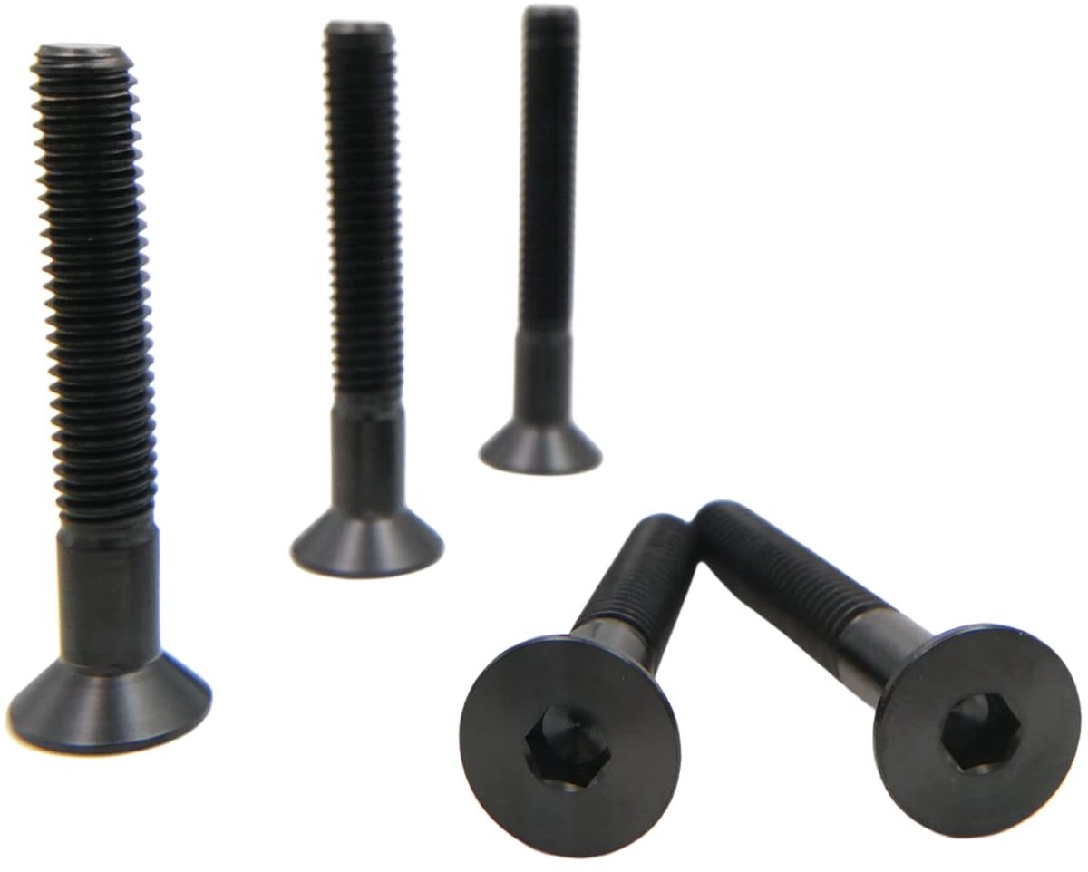Titanium M6 x 1 x 40mm Zeskant Inbus Schroeven - GR5 Platte Hoofd Bouten voor Fietsen, MTB en Motoren - Set van 5 Stuks
